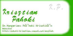 krisztian pahoki business card